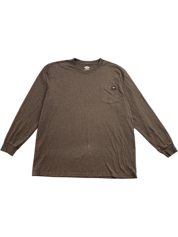 DICKIES MAGLIA A MANICHE LUNGHE CON TASCA MARRONE UNISEX 2XL