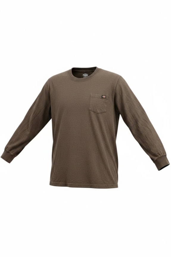 DICKIES MAGLIA A MANICHE LUNGHE CON TASCA MARRONE UNISEX 2XL