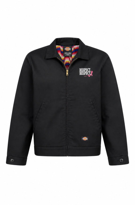 DICKIES GIACCA CON ZIP EMBROIDERED NERO UOMO PRE OWNED XL