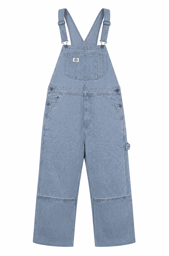 DICKIES DENIM OVERALL WASHED BLUE WOMEN PRE OWNED L