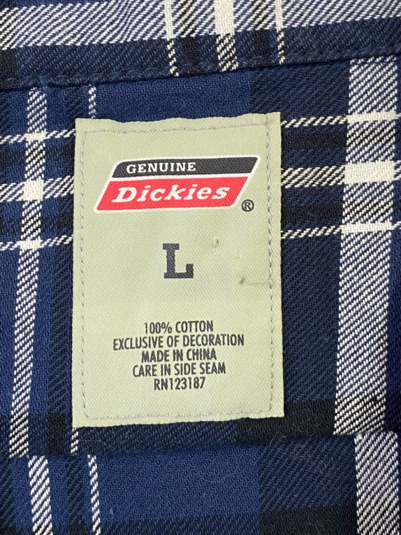 DICKIES CAMICIA SCOZZESE SHORT SLEEVE NAVY UOMO PRE OWNED L