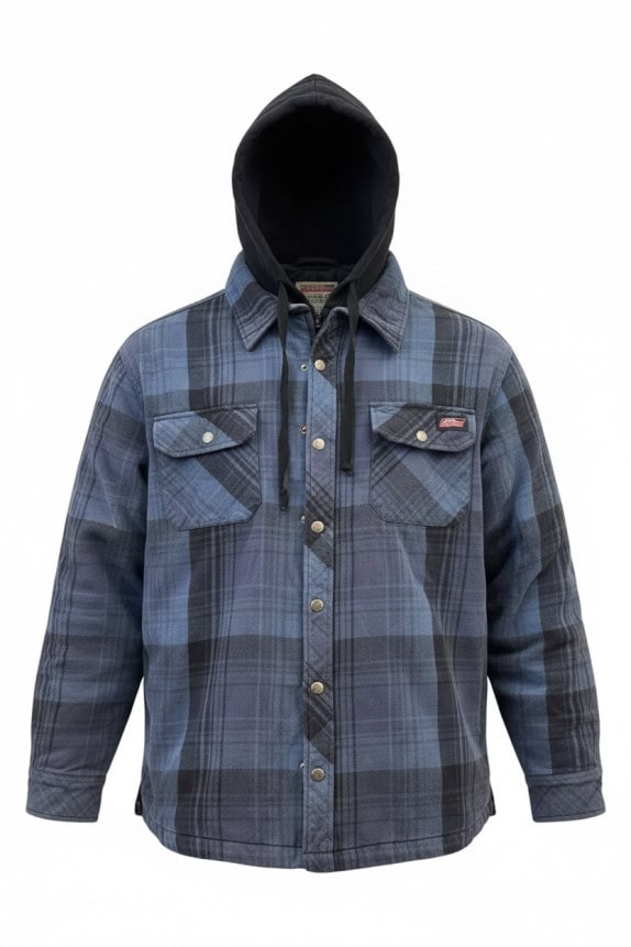 DICKIES ΠΟΥΚΑΜΙΣΟ ΜΕ ΚΟΥΚΟΥΛΑ PLAID ΜΠΛΕ ΑΝΤΡΙΚΟ PRE OWNED