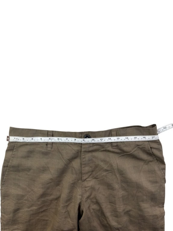 DICKIES CHINO SHORTS WORKWEAR PLAID KHAKI MENS PRE OWNED L