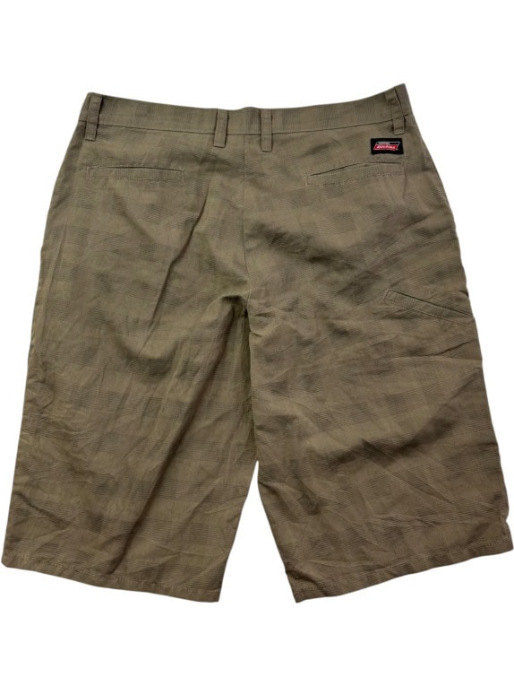 DICKIES CHINO SHORTS WORKWEAR PLAID KHAKI MENS PRE OWNED L