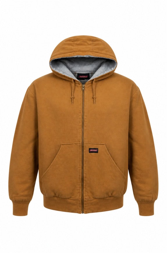 DICKIES ZIP HOODIE WORKWEAR ΚΑΦΕ ΑΝΤΡΙΚΟ PRE OWNED L