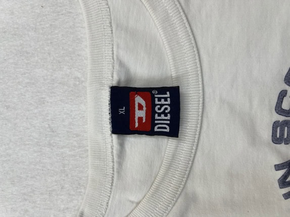 DIESEL GRAPHIC TEE MINIMAL OFF WHITE UNISEX PRE OWNED XS