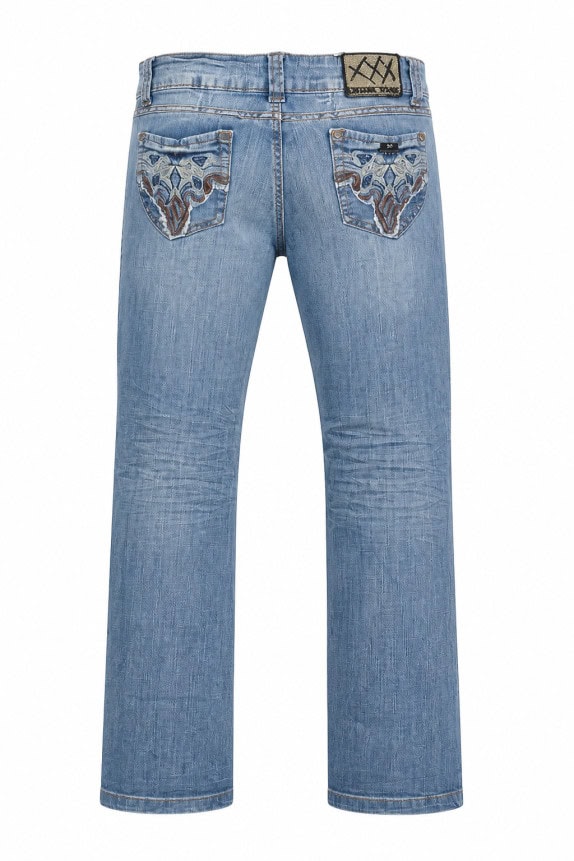 Y2K ENERGIE  JEANS BOOTCUT WASHED ΜΠΛΕ GYNAIKEIO  PRE OWNED S