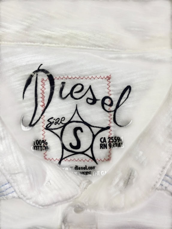 DIESEL ΜΠΛΟΥΖΑ ΠΟΛΟ VINTAGE STYLE SLUB COTTON ΛΕΥΚΟ ΑΝΔΡΙΚΟ SMALL