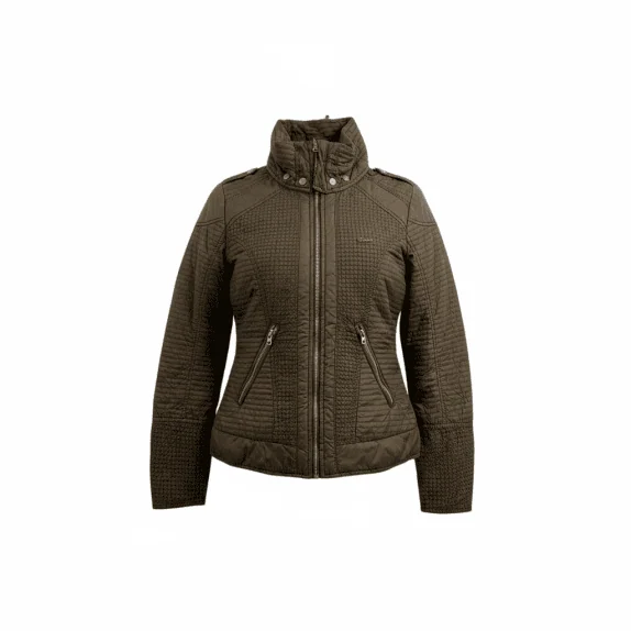 DIESEL ΜΠΟΥΦΑΝ JACKET CASUAL LOGO ΧΑΚΙ/ΛΑΔΙ ΓΥΝΑΙΚΕΙΟ S