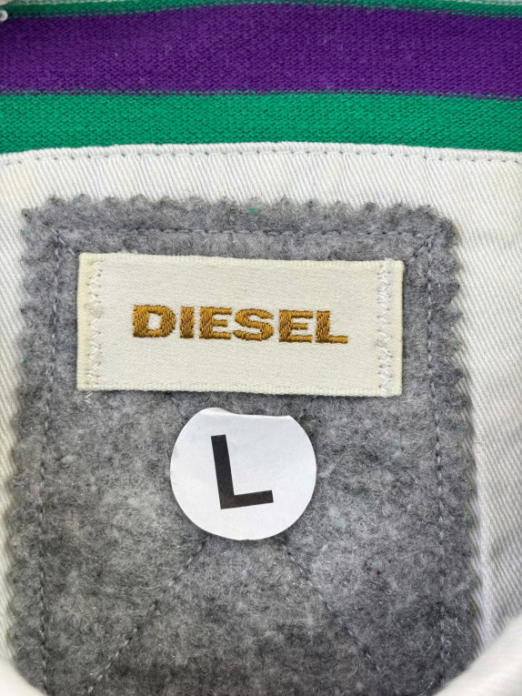 DIESEL POLO SHIRT STRIPED GREEN PURPLE ΓΥΝΑΙΚΕΙΟ PRE OWNED L