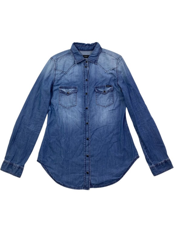 DIESEL CAMICIA DENIM CLASSIC WASHED BLUE DONNA PRE OWNED M
