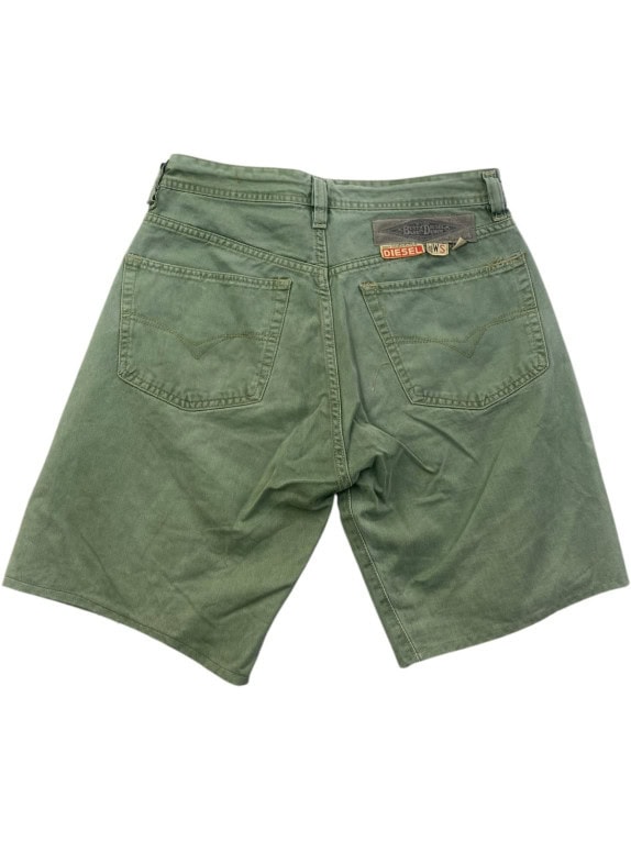 DIESEL DENIM SHORTS WASHED OLIVE MENS PRE OWNED S