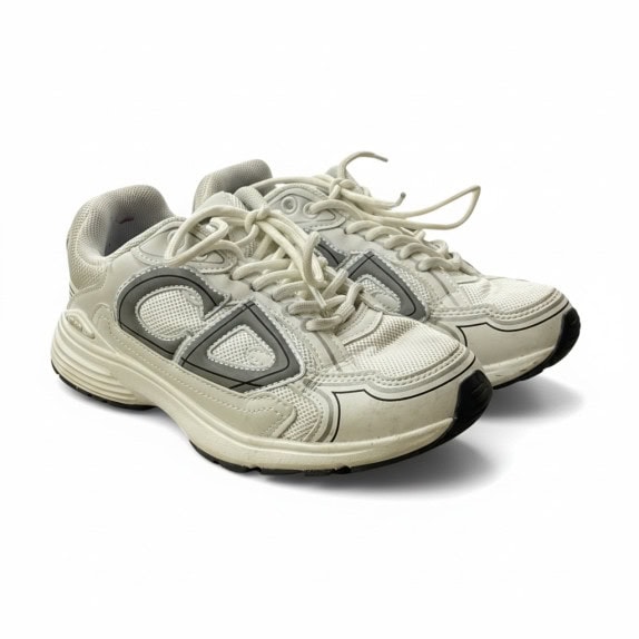 DIOR B30 SNEAKERS LOGO MESH/LEATHER ΛΕΥΚΟ UNISEX 30