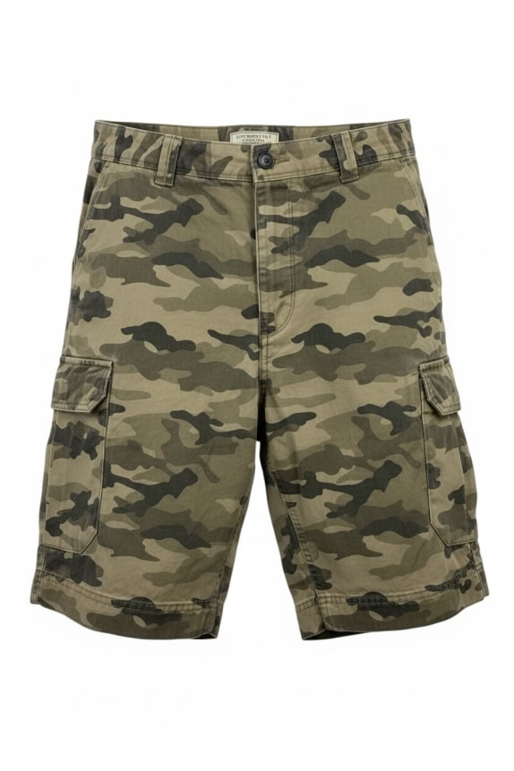 DIVIDED H&M CARGO SHORTS MILITARY CAMO KHAKI MEN M