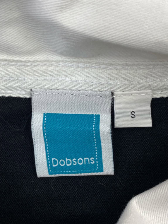 DOBSONS RUGBY SHIRT RETRO BLACK MENS PRE OWNED S
