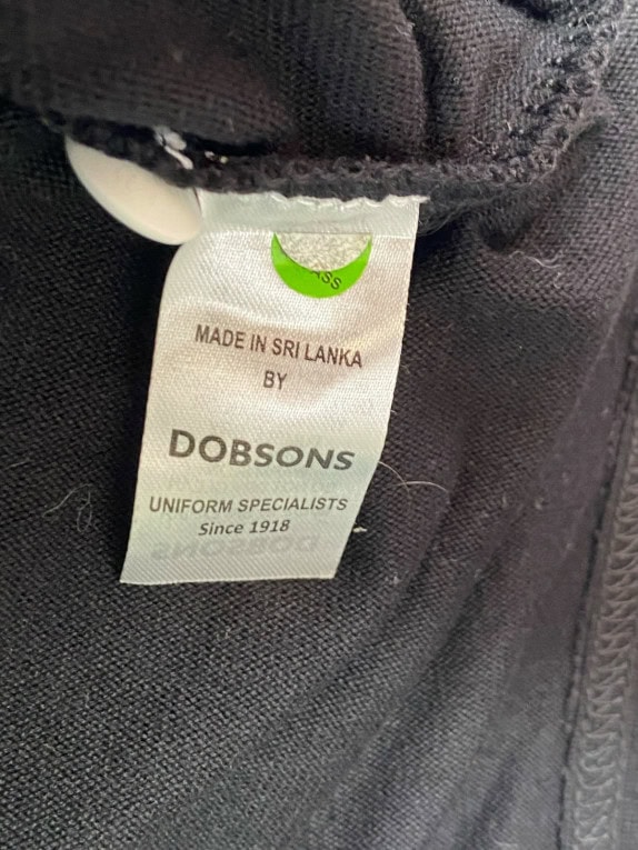DOBSONS RUGBY SHIRT RETRO BLACK MENS PRE OWNED S