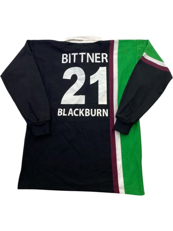DOBSONS RUGBY SHIRT RETRO BLACK MENS PRE OWNED S