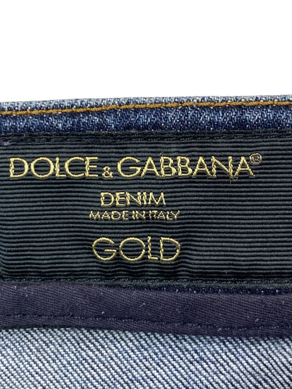 DOLCE & GABBANA GOLD ΤΖΙΝ ΠΑΝΤΕΛΟΝΙ LOGO ΜΠΛΕ UNISEX S