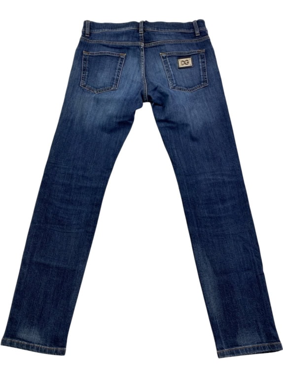 DOLCE & GABBANA GOLD ΤΖΙΝ ΠΑΝΤΕΛΟΝΙ LOGO ΜΠΛΕ UNISEX S