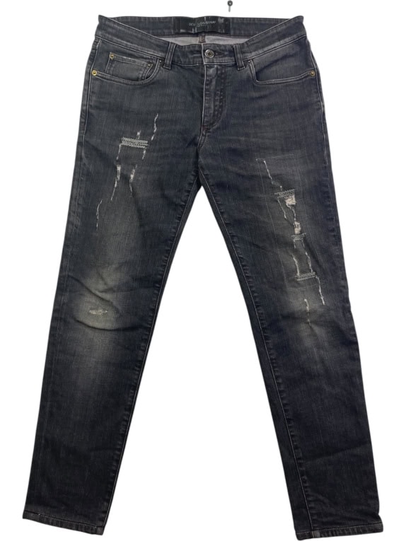 Dolce & Gabbana Jeans Distressed Vintage Logo Γκρι Ανδρικό S