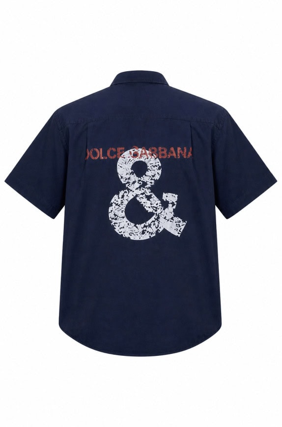 DOLCE GABBANA GRAPHIC SHIRT STREETWEAR NAVY ΑΝΤΡΙΚΟ PRE OWNED XL