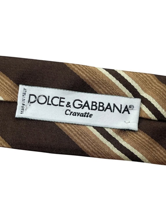 DOLCE GABBANA NECKTIE CLASSIC BROWN MEN PRE OWNED