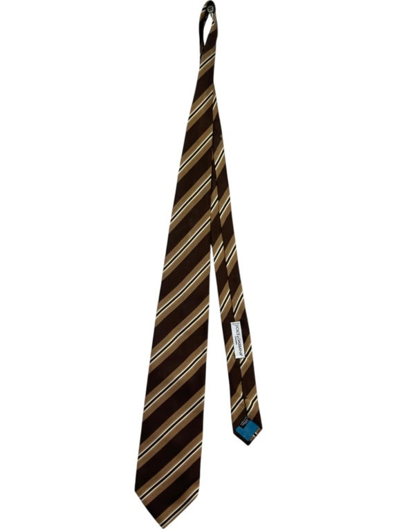 DOLCE GABBANA NECKTIE CLASSIC BROWN MEN PRE OWNED