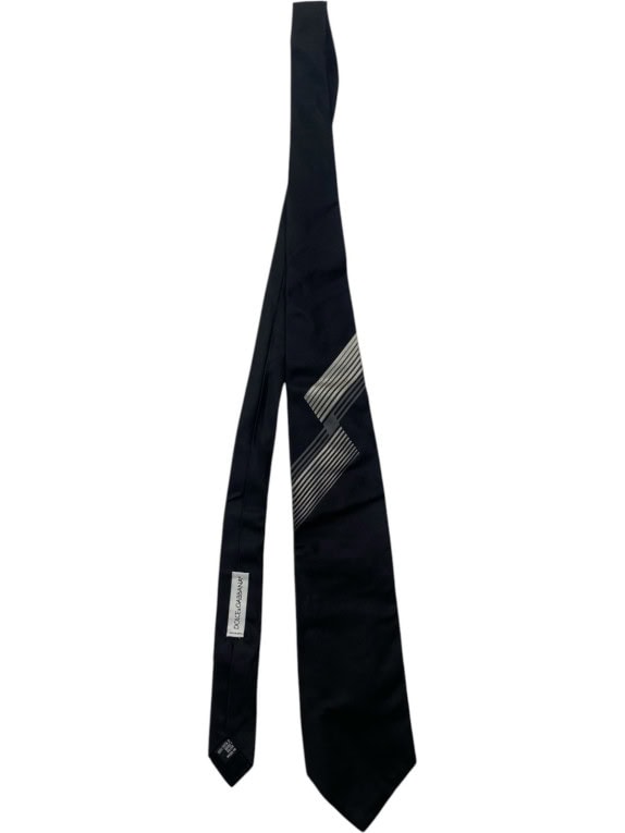 DOLCE GABBANA NECKTIE MINIMAL BLACK MEN PRE OWNED
