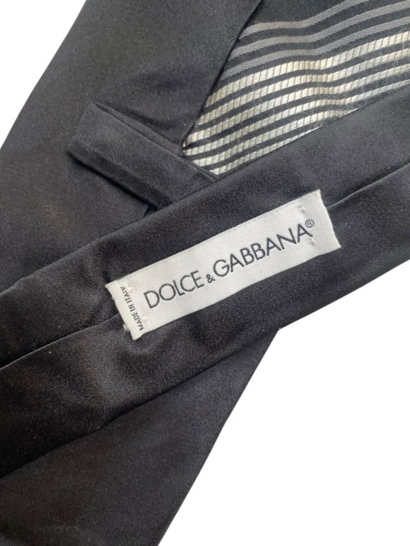 DOLCE GABBANA NECKTIE MINIMAL BLACK MEN PRE OWNED