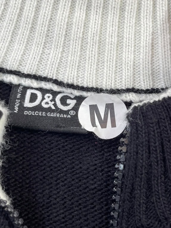 DOLCE GABBANA KNIT ZIP CARDIGAN SPORTSWEAR NAVY MENS PRE OWNED M