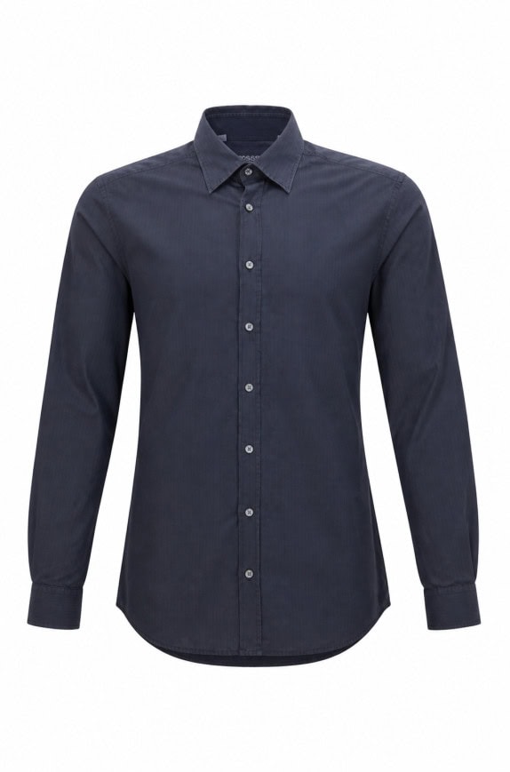 DOLCE GABBANA CAMICIA MINIMAL BLU UOMO PRE OWNED L