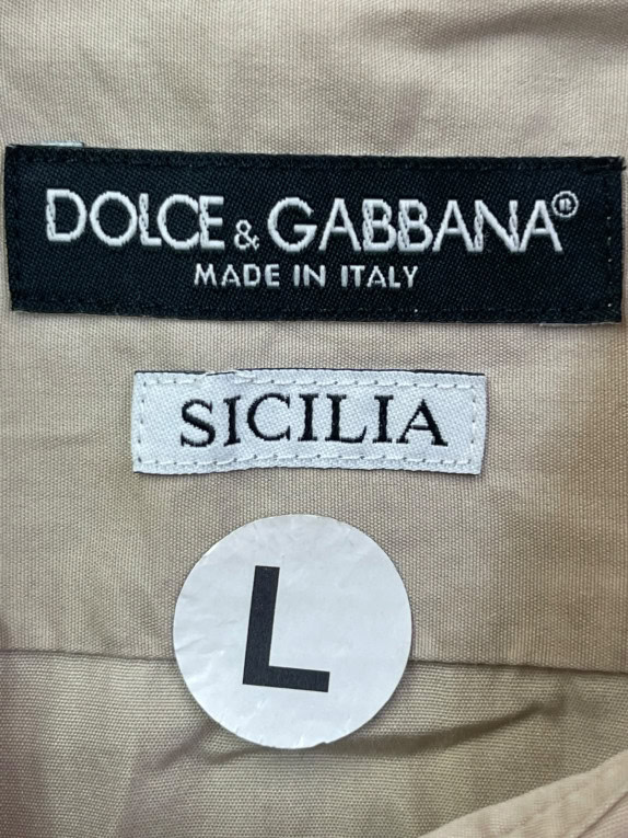DOLCE GABBANA CAMICIA UTILITY BEIGE UOMO PRE OWNED L