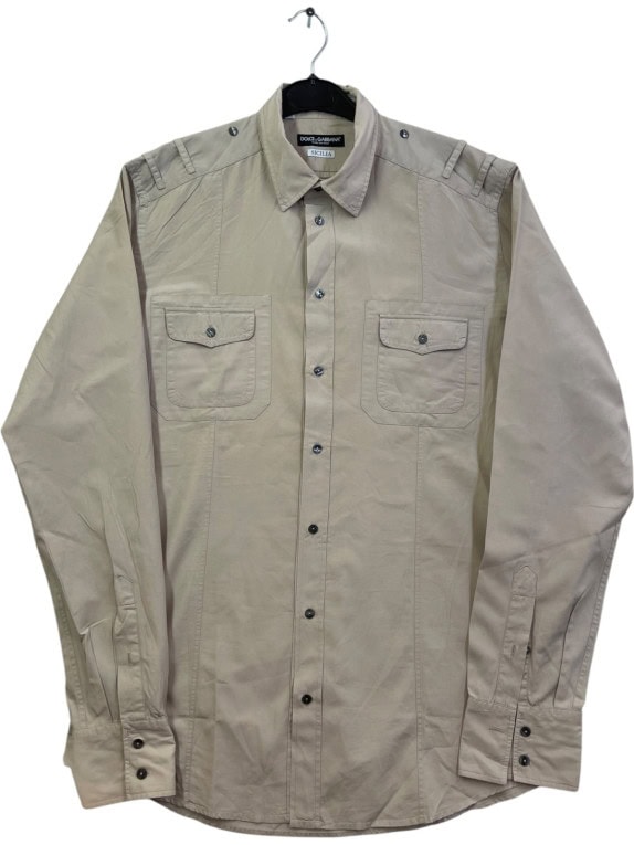 DOLCE GABBANA CAMICIA UTILITY BEIGE UOMO PRE OWNED L
