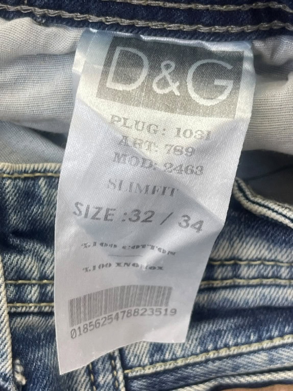 DOLCE GABBANA JEANS DISTRESSED WASHED BLU UOMO PRE OWNED M