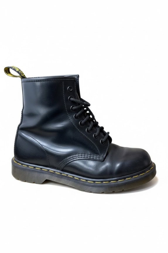 DR. MARTENS Leather Boots Vintage Black Unisex EU 39