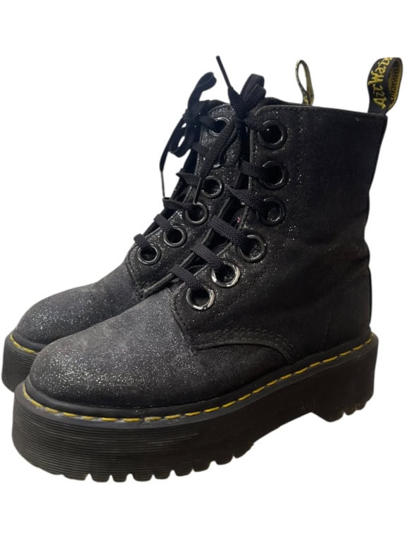 DR MARTENS ΜΠΟΤΑΚΙΑ PLATFORM GRAPHIC ΜΑΥΡΟ ΓΥΝΑΙΚΕΙΟ PRE OWNED EU38