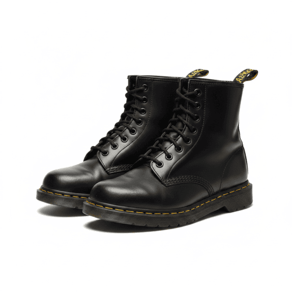 DR MARTENS ΜΠΟΤΕΣ ΜΑΥΡΟ ΑΝΤΡΙΚΟ PRE OWNED EU 38