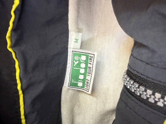 DIADORA 00S TRACK JACKET STREETWEAR ΜΑΥΡΟ ΚΙΤΡΙΝΟ ΑΝΤΡΙΚΟ PRE OWNED M