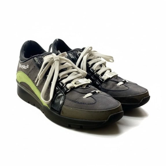 DSQUARED2 SNEAKERS LOGO ΜΑΥΡΟ/ΠΡΑΣΙΝΟ UNISEX 41