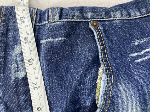 DSQUARED2 ΤΖΙΝ ΠΑΝΤΕΛΟΝΙ DISTRESSED ΜΠΛΕ ΑΝΤΡΙΚΟ PRE OWNED XL