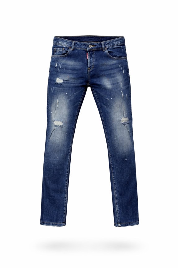 DSQUARED2 ΤΖΙΝ ΠΑΝΤΕΛΟΝΙ DISTRESSED ΜΠΛΕ ΑΝΤΡΙΚΟ PRE OWNED XL