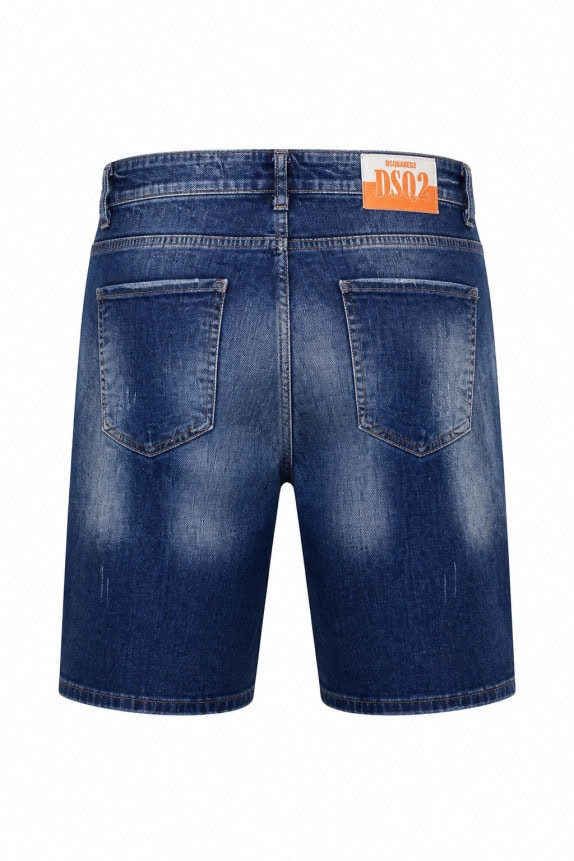 DSQUARED2 SHORTS JEANS GRAPHIC BLU UOMO PRE OWNED XL
