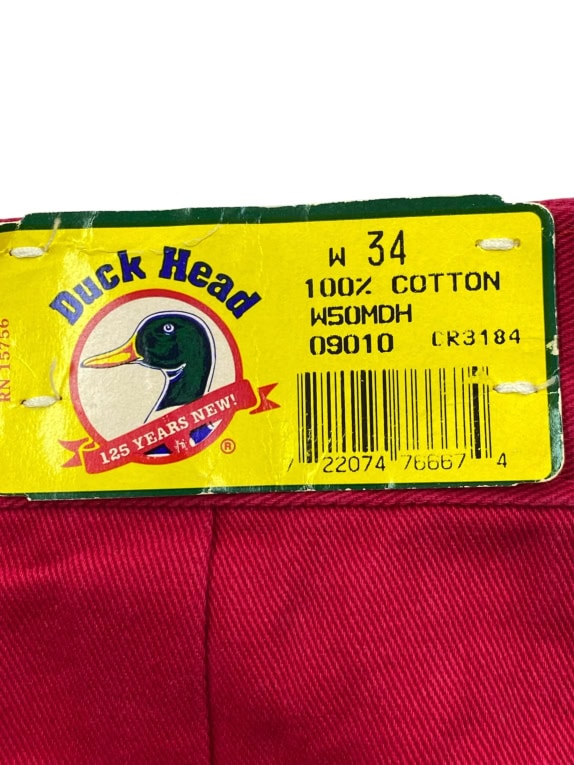 DUCK HEAD SHORTS 90s LOGO RED UNISEX W34