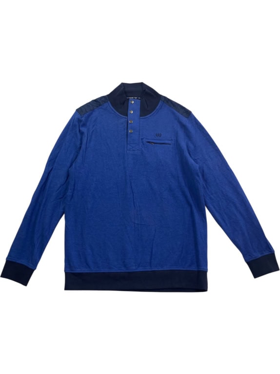 DUNMORE Φούτερ Henley Casual Logo Μπλε Ανδρικό XXL