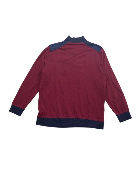 DUNMORE Maglia Henley casual con logo ricamato bordeaux da uomo XXL