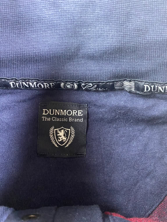 DUNMORE Maglia Henley casual con logo ricamato bordeaux da uomo XXL