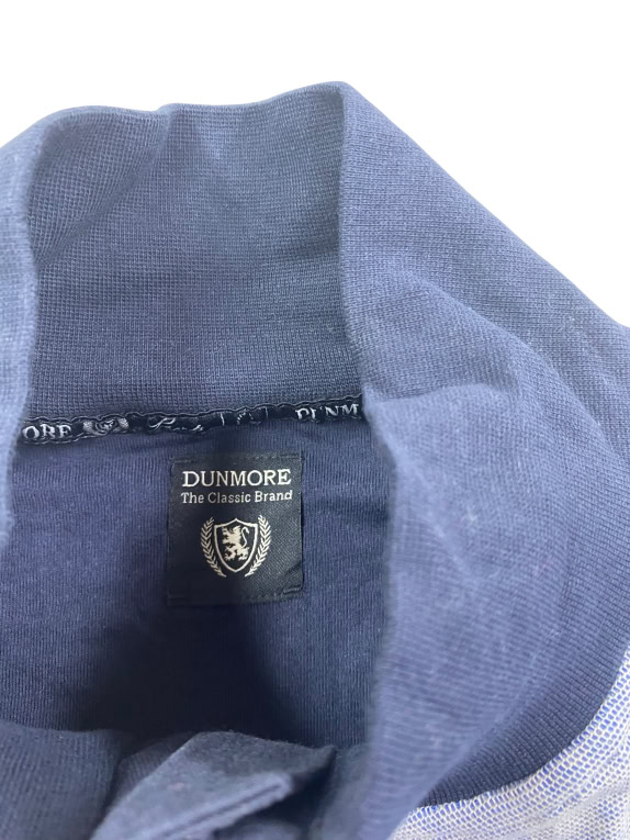 DUNMORE Μπλούζα Henley Ριγέ Casual Λογότυπο Κέντημα Μπλε Ανδρική XL