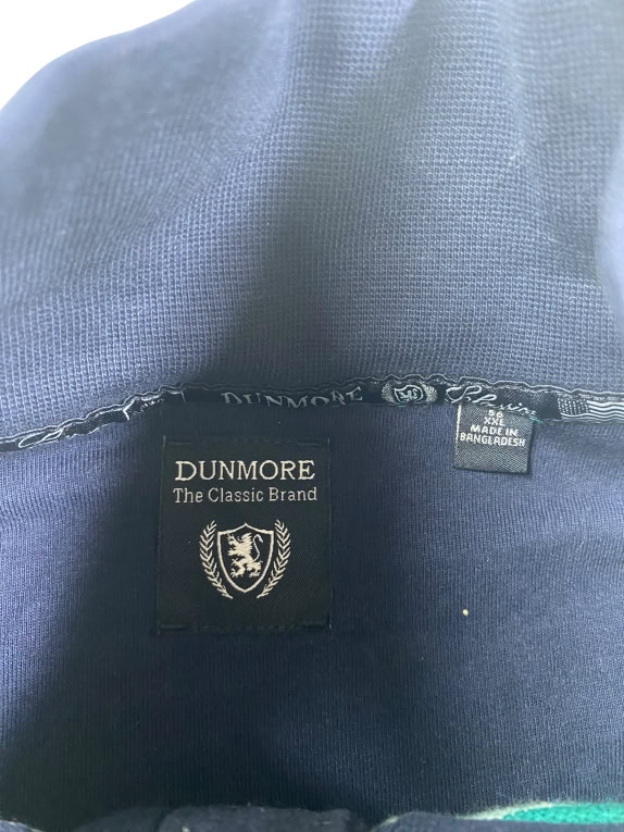 DUNMORE Μπλούζα Polo Ριγέ Casual Πράσινο/Μπλε Ανδρικό XXL