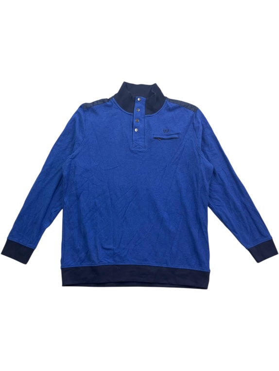 Dunmore Sweatshirt Casual Mock Neck Κουμπιά Λογότυπο Μπλε Ανδρικό XL