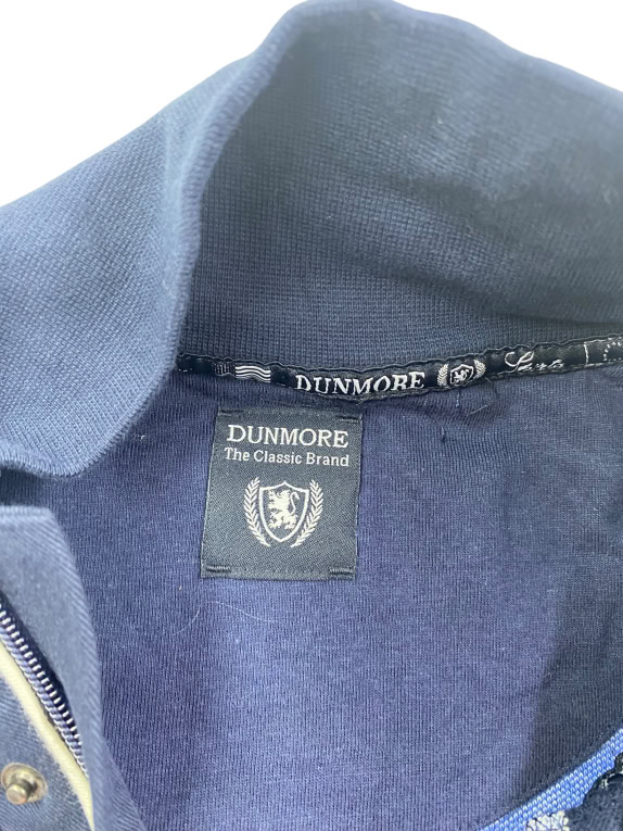 Dunmore Striped Sweatshirt Casual Button Collar Blue/Grey Men’s XXL